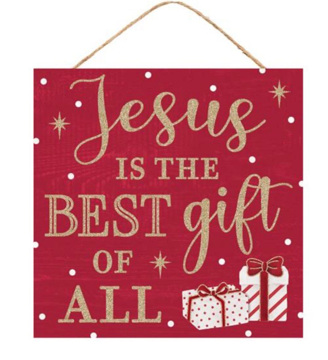 Jesus Is The Best Gift Glitter Mdf Sign