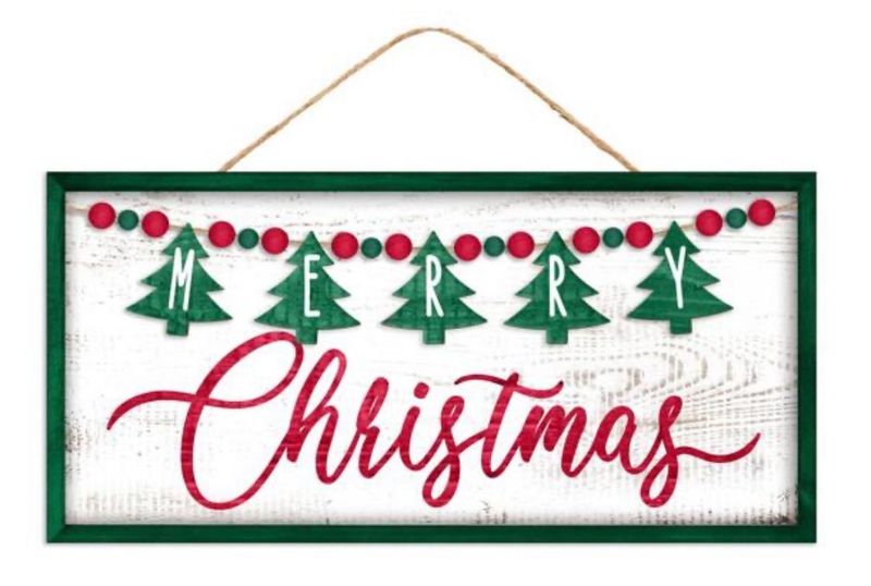 Beaded Merry Christmas Mdf Dign