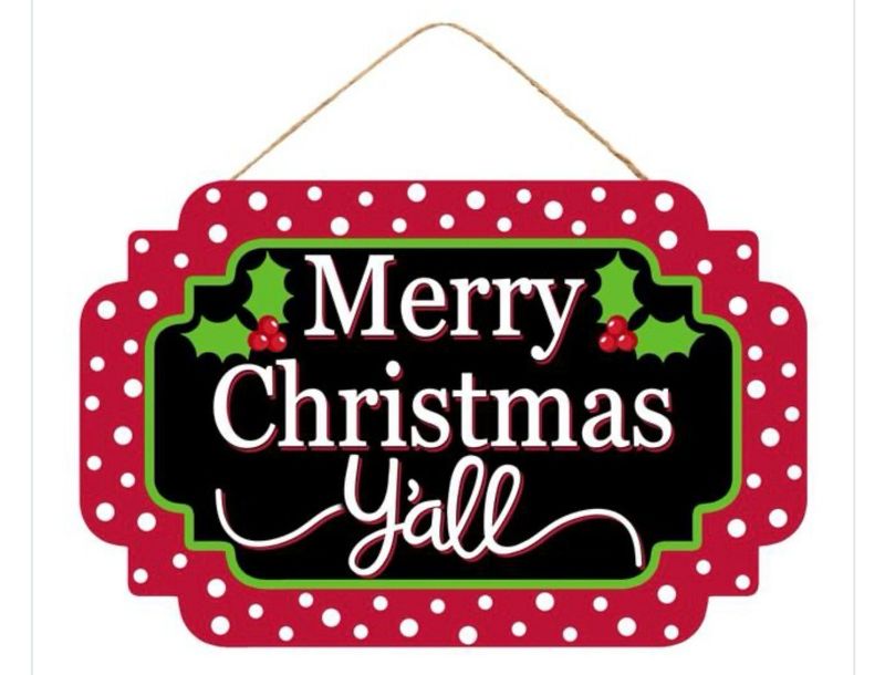 Merry Christmas Y'all Mdf Sign