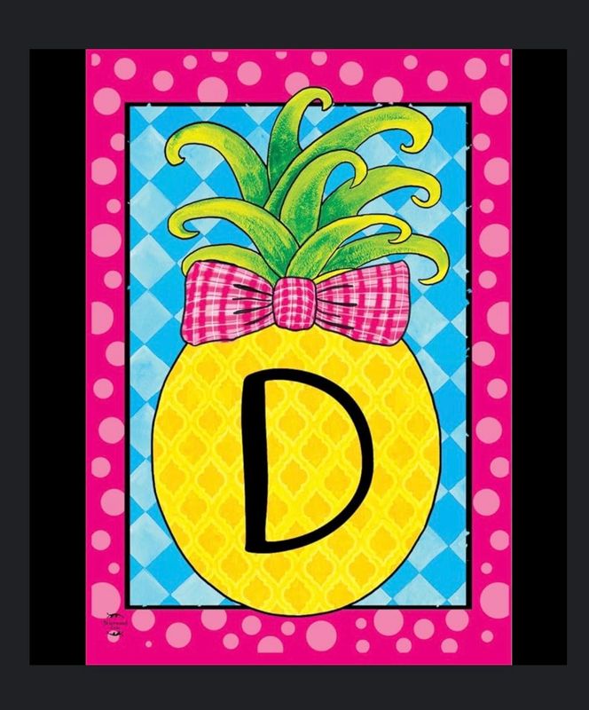 Pineapple Monogram Letter D