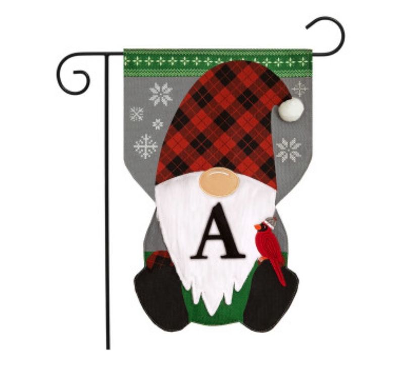 Winter Gnome Monogram Letter A