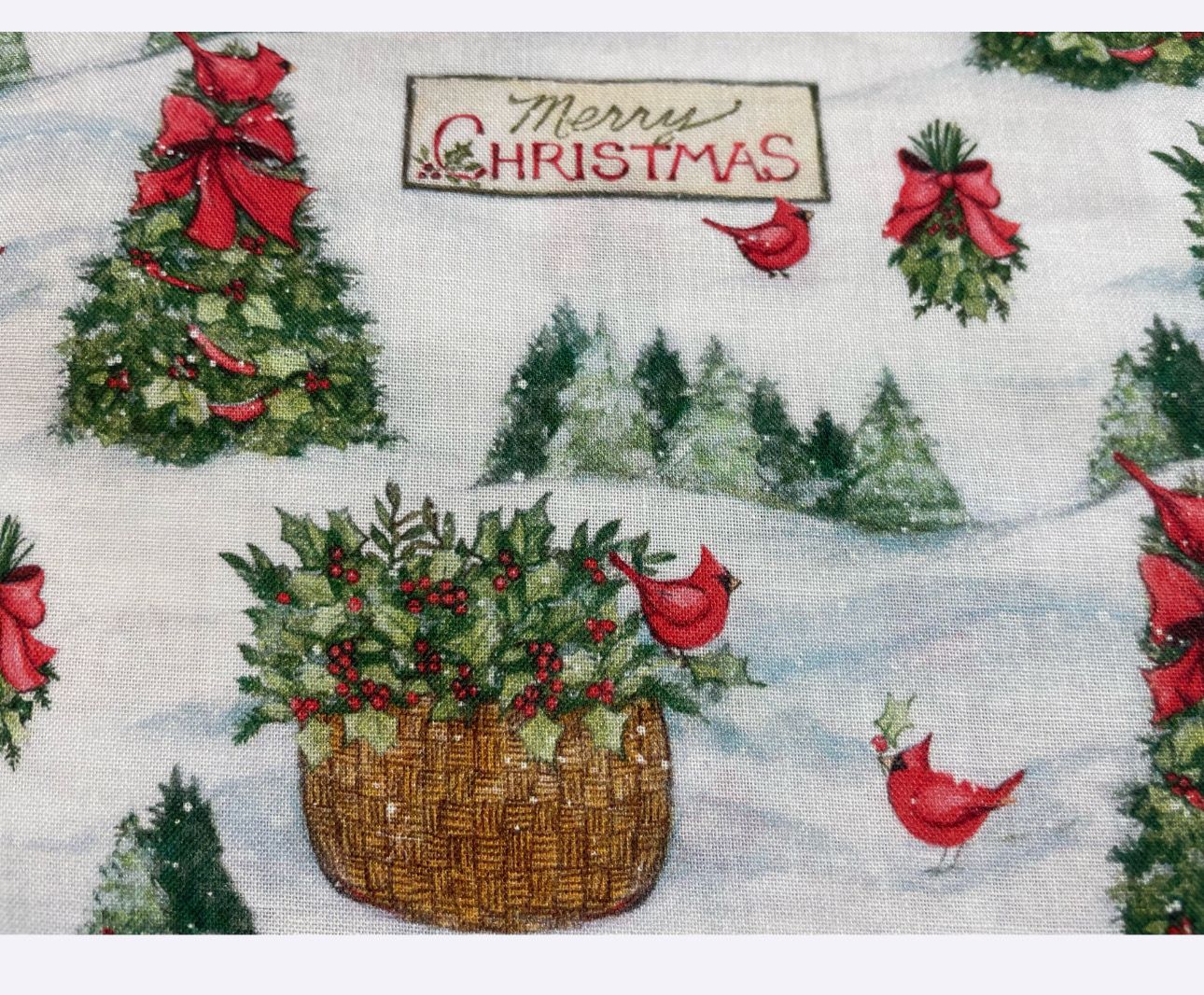 Merry Christmas Cardinals By Springs Creative 1/2 Yd