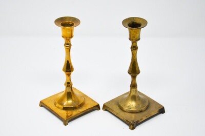 Brass Candle Holders, Set of 2
