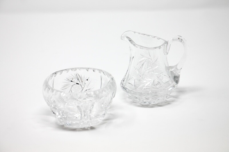 Crystal Creamer and Sugar Bowl