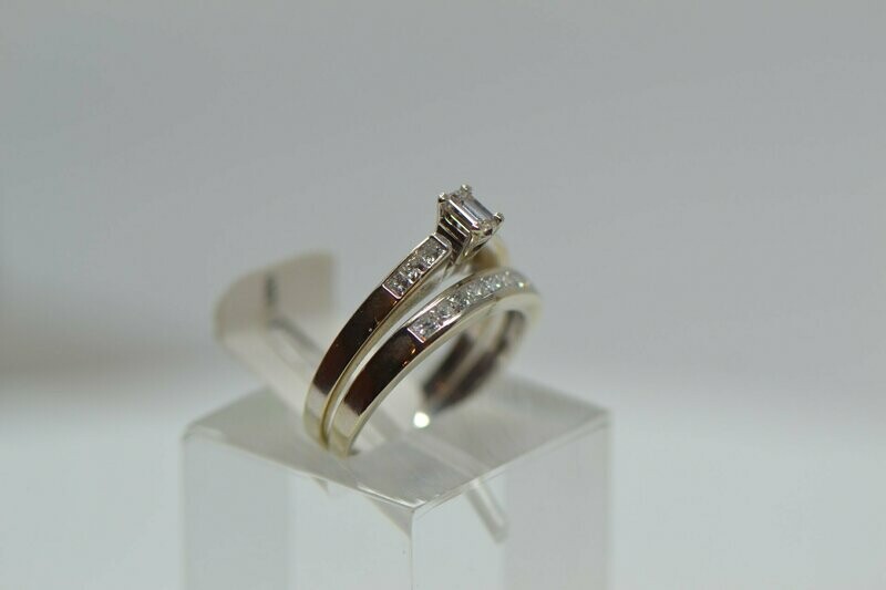 Ladies Wedding Set in White Gold