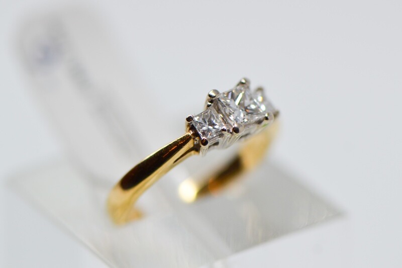 Princess Cut 3 Across Diamond Ring Princess Cut 3 Across Diamond Ring
