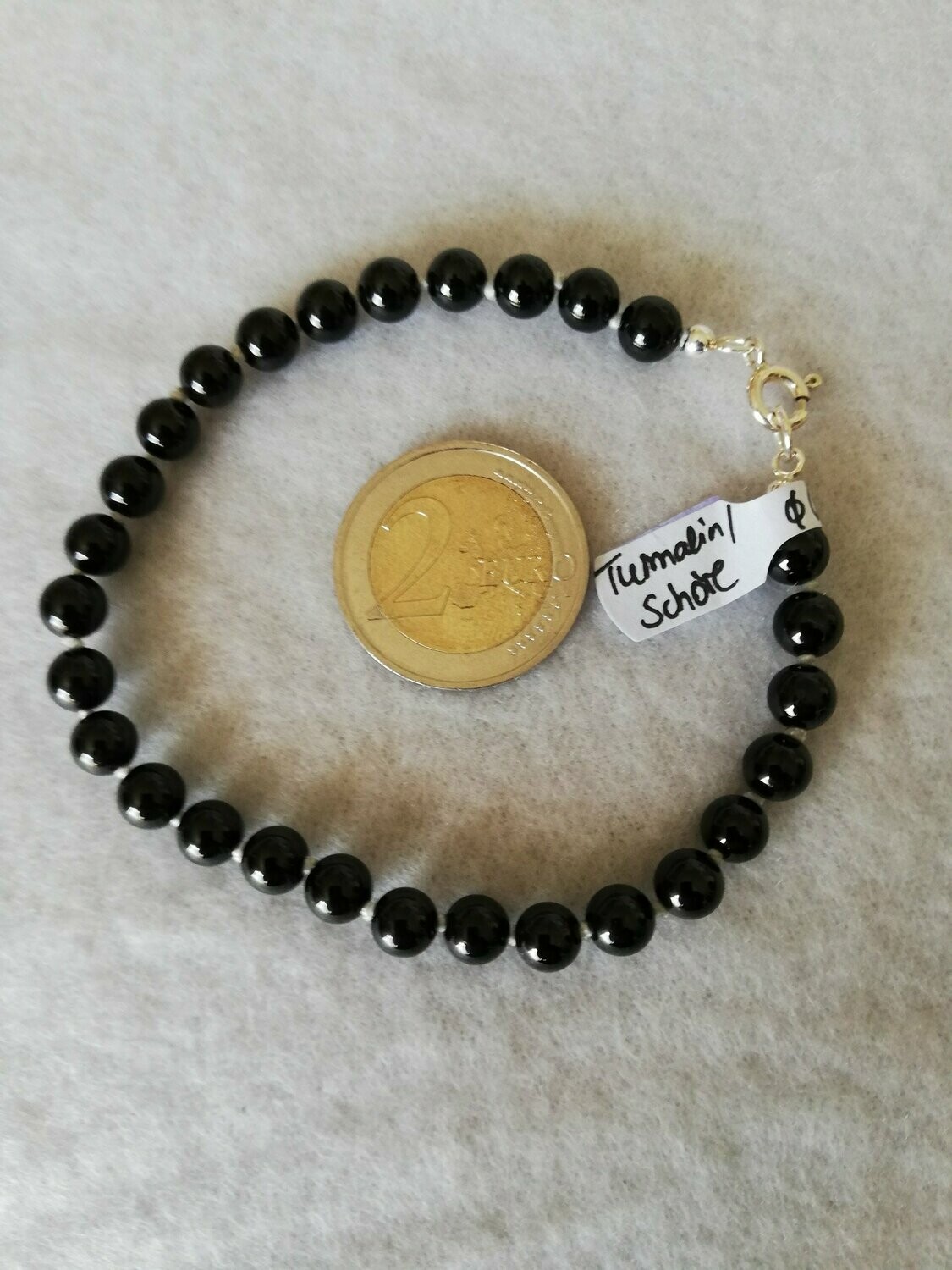 Turmalin-Armband 002, 6mm geknotet, 22 cm Länge