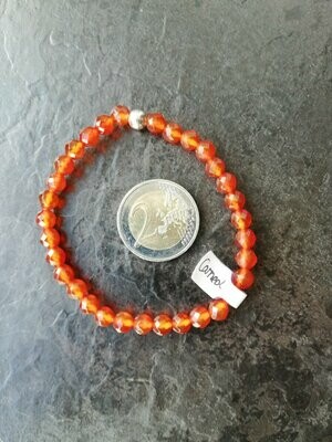 Carneol-Armband 002, 6mm facettiert, kräftiges Orange-rot, 5,5 cm Durchmesser