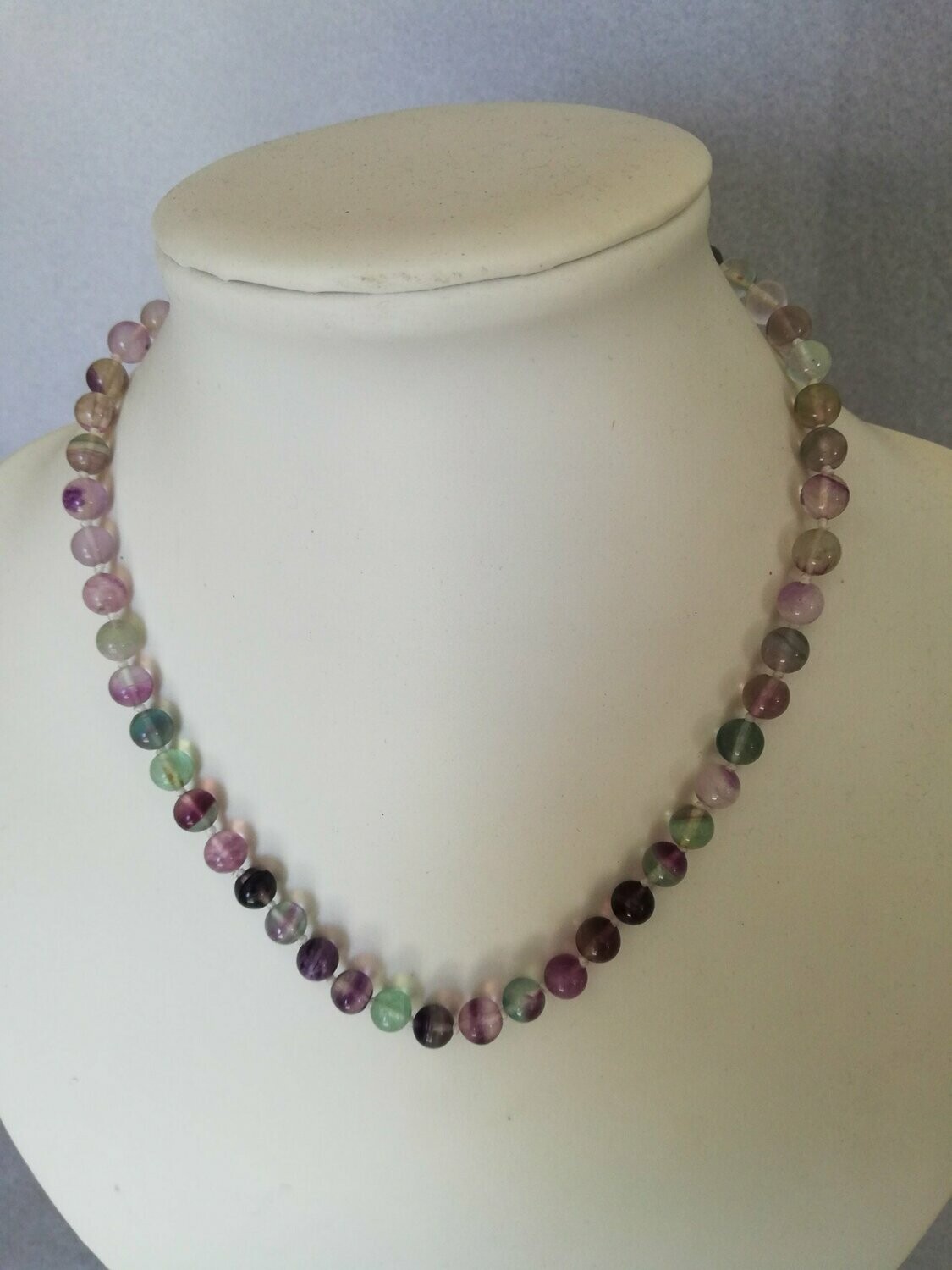 Fluorit-Kette 001, 8mm mit Farbverlauf