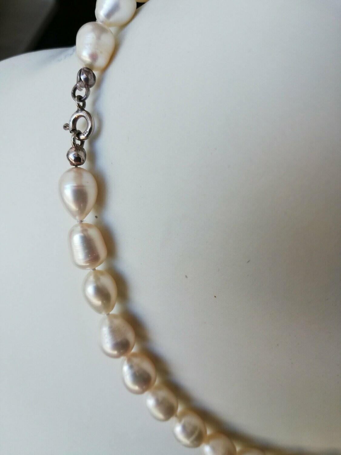 Süßwasserzuchtperlen-Kette 003, ovale Perlen