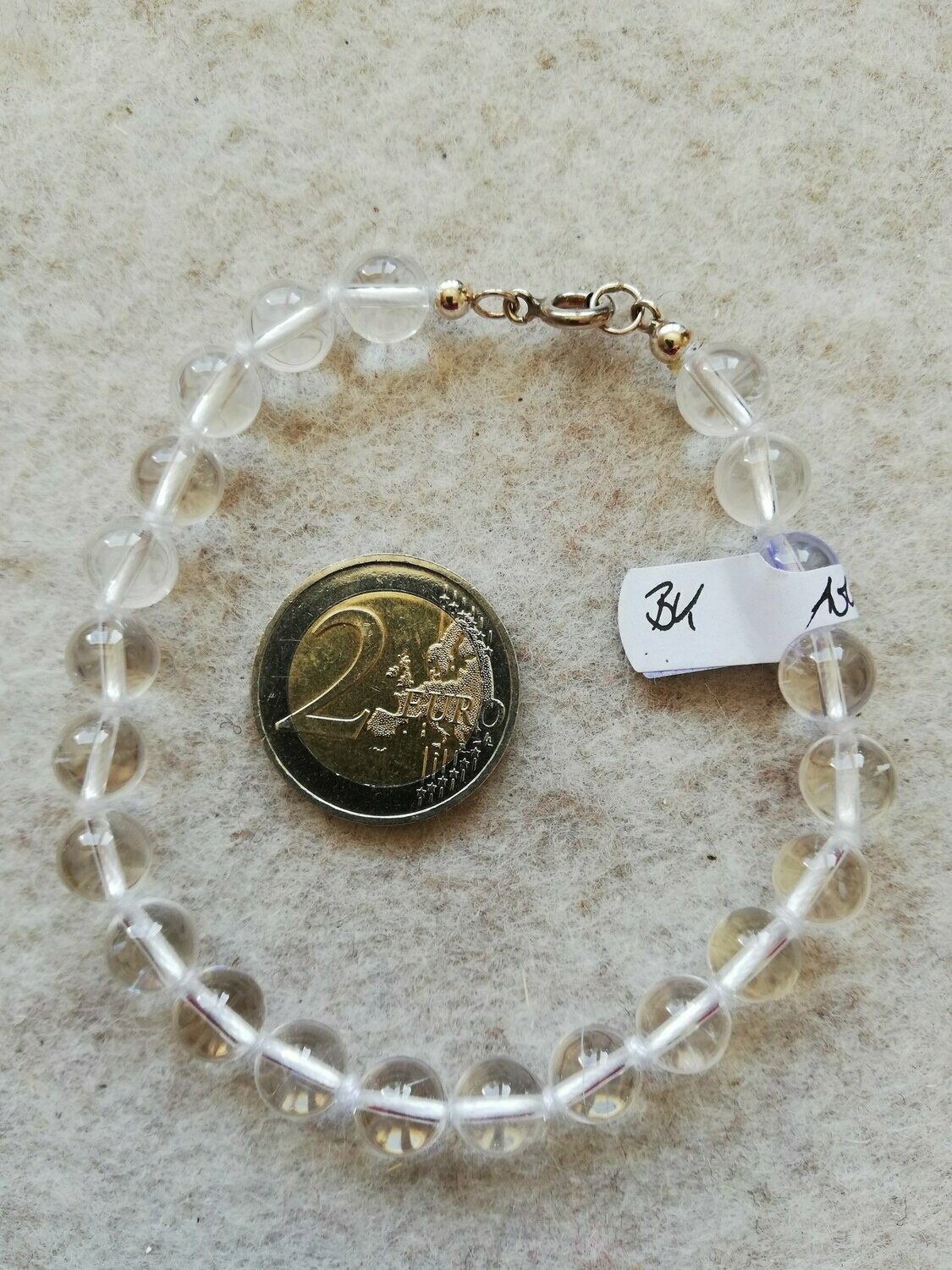 Bergkristall-Armband 001, 8mm, 23 cm Länge - auch für Herren geeignet