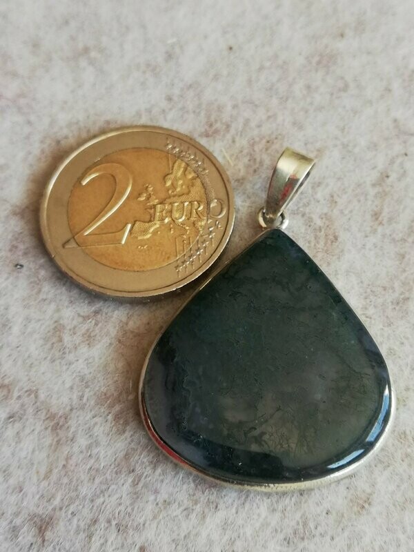 Moosachat Anhänger 001 aus Silber Moosachat Anhänger 001 aus Silber