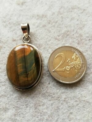 Tigerauge Anhänger oval aus Silber 001 Tigerauge Anhänger oval aus Silber 001