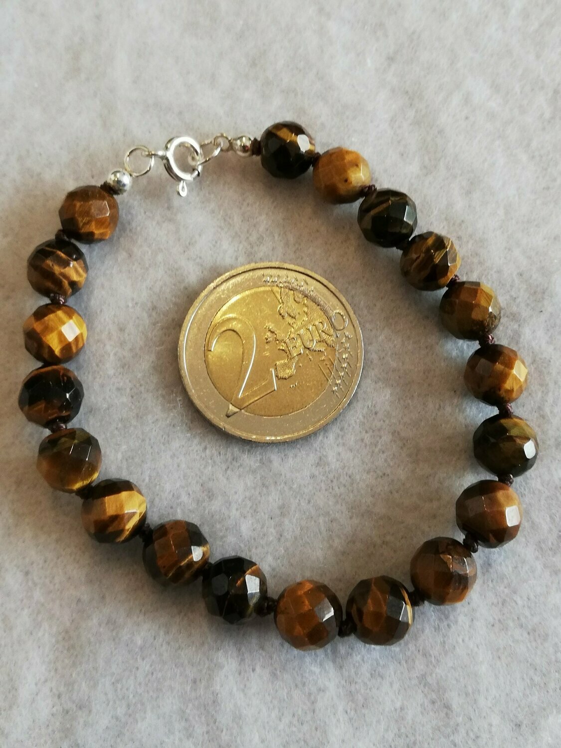 Tigerauge-Armband 8mm facettiert 001, 20 cm Länge