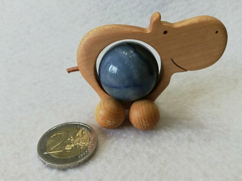 Rolltier Nashorn 001 mit Kugel Blauquarz Rolltier Nashorn 001 mit Kugel Blauquarz