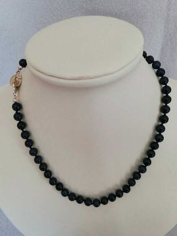 Rauchquarz-Kette 002, Kugeln 8mm gerieft Rauchquarz-Kette 002, Kugeln 8mm gerieft