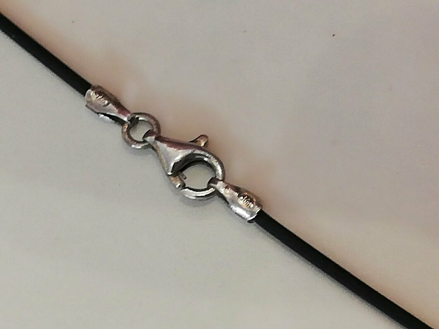 Kautschukband 1,2mm dick - Verschluss/Kappen 925 - in verschd. Längen