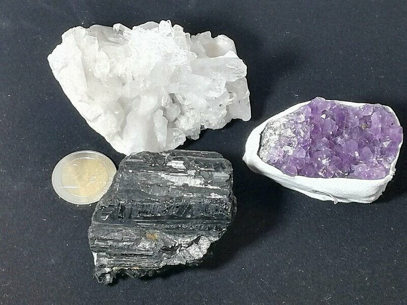 Steinset Amethyst Bergkristall Schörl 01 Steinset Amethyst Bergkristall Schörl 01