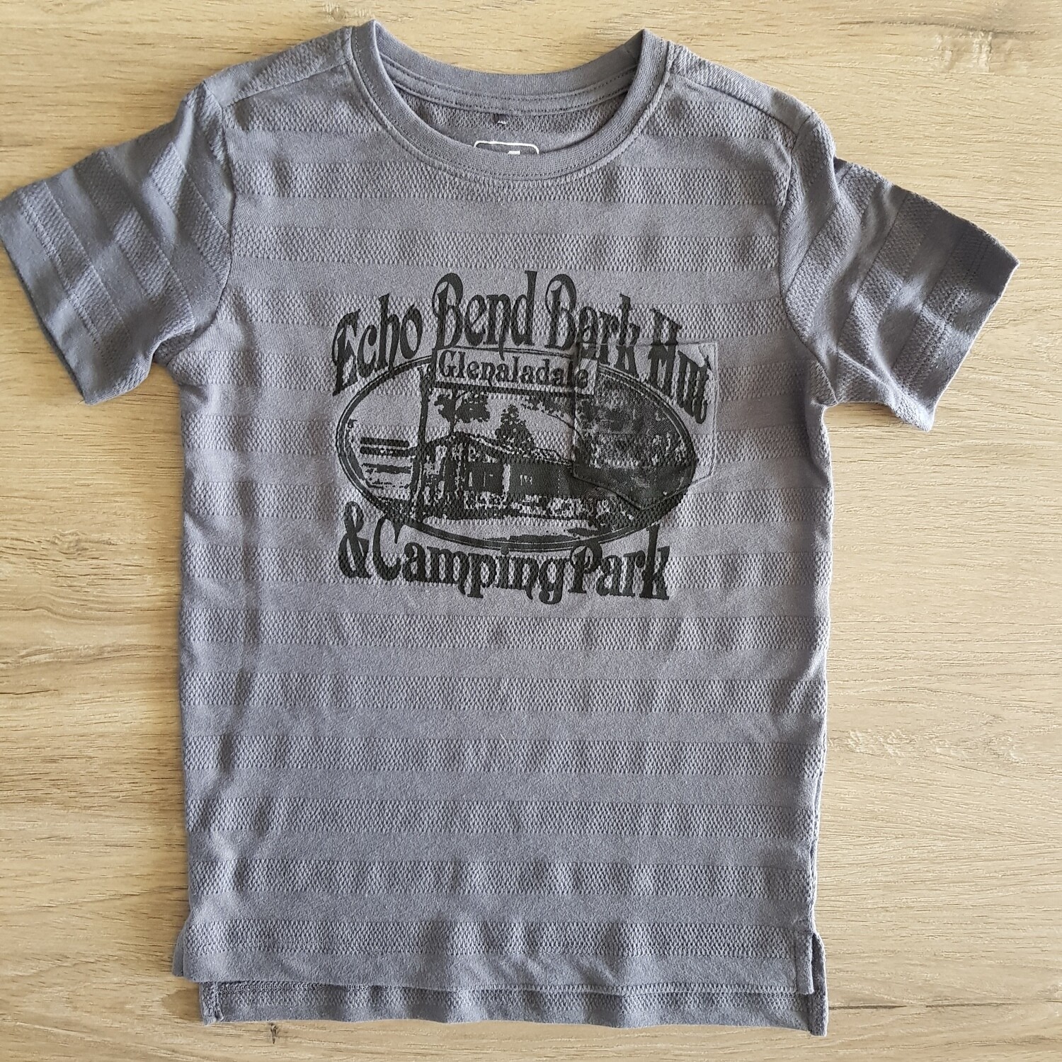 Kids Dark Grey Textured Tshirt Size 4
