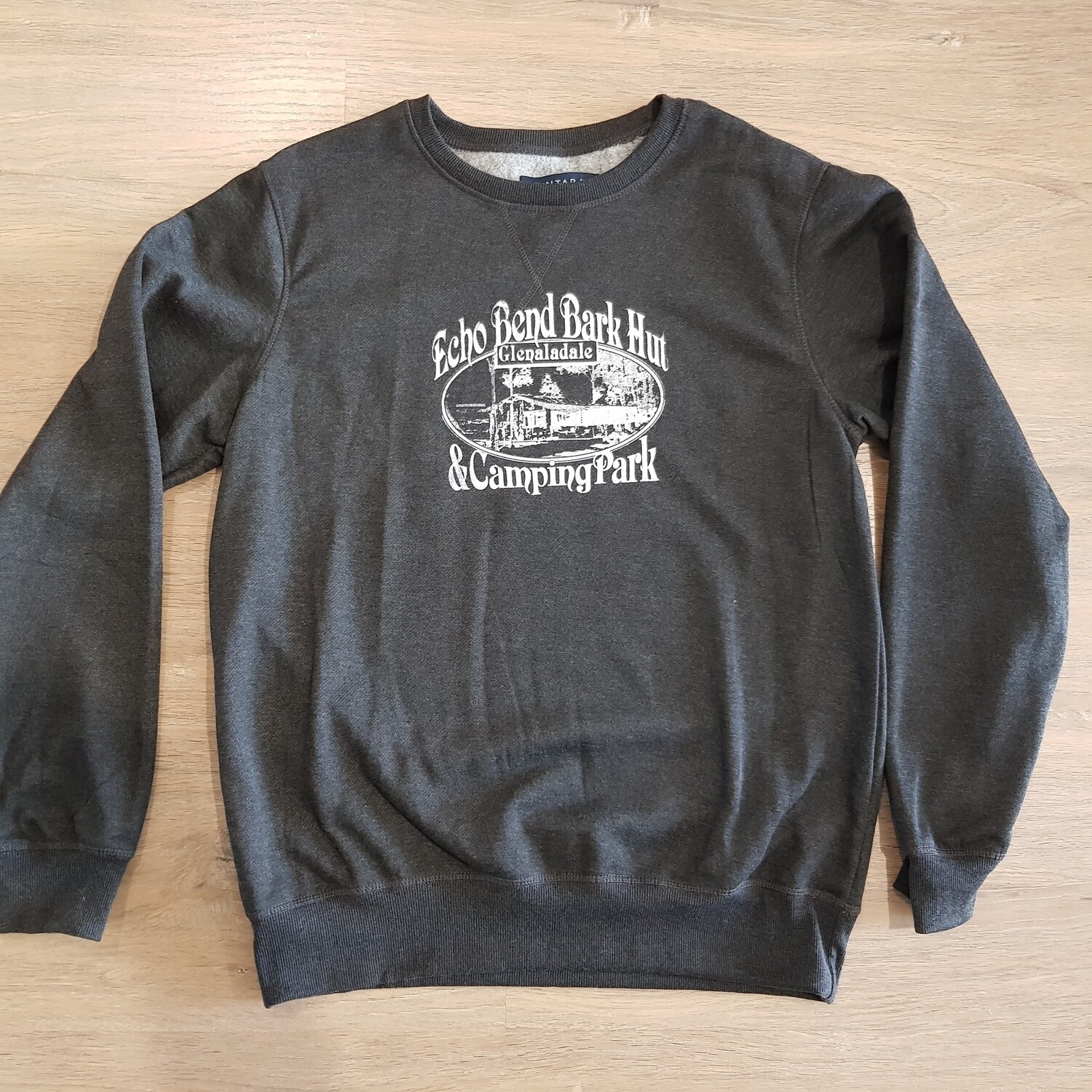 Mens Charcoal Jumper Size Medium- White Print