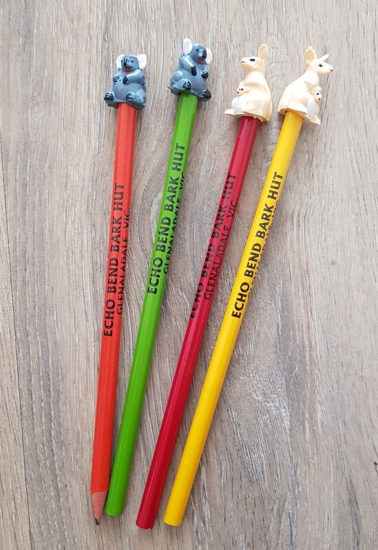 Echo Bend Bark Hut Pencil with Animal Top