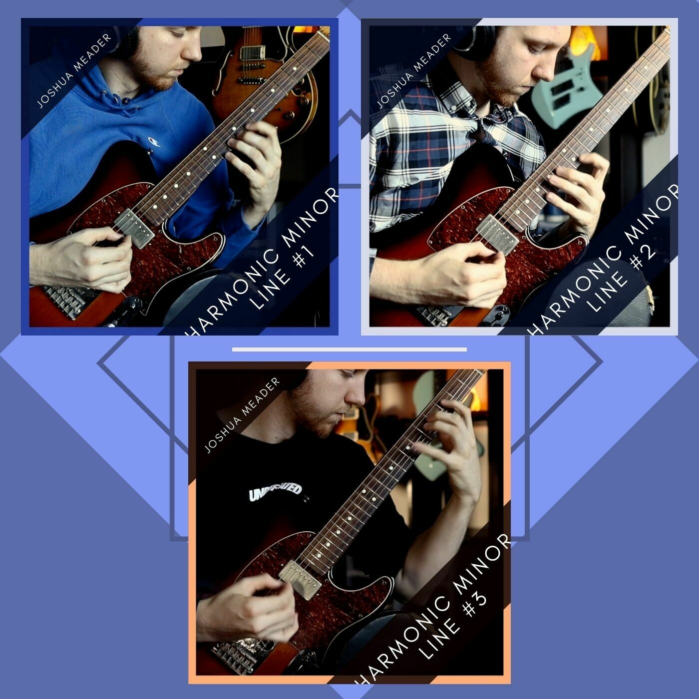 ALL THREE Harmonic Minor Lines || TAB &amp; Music Notation
