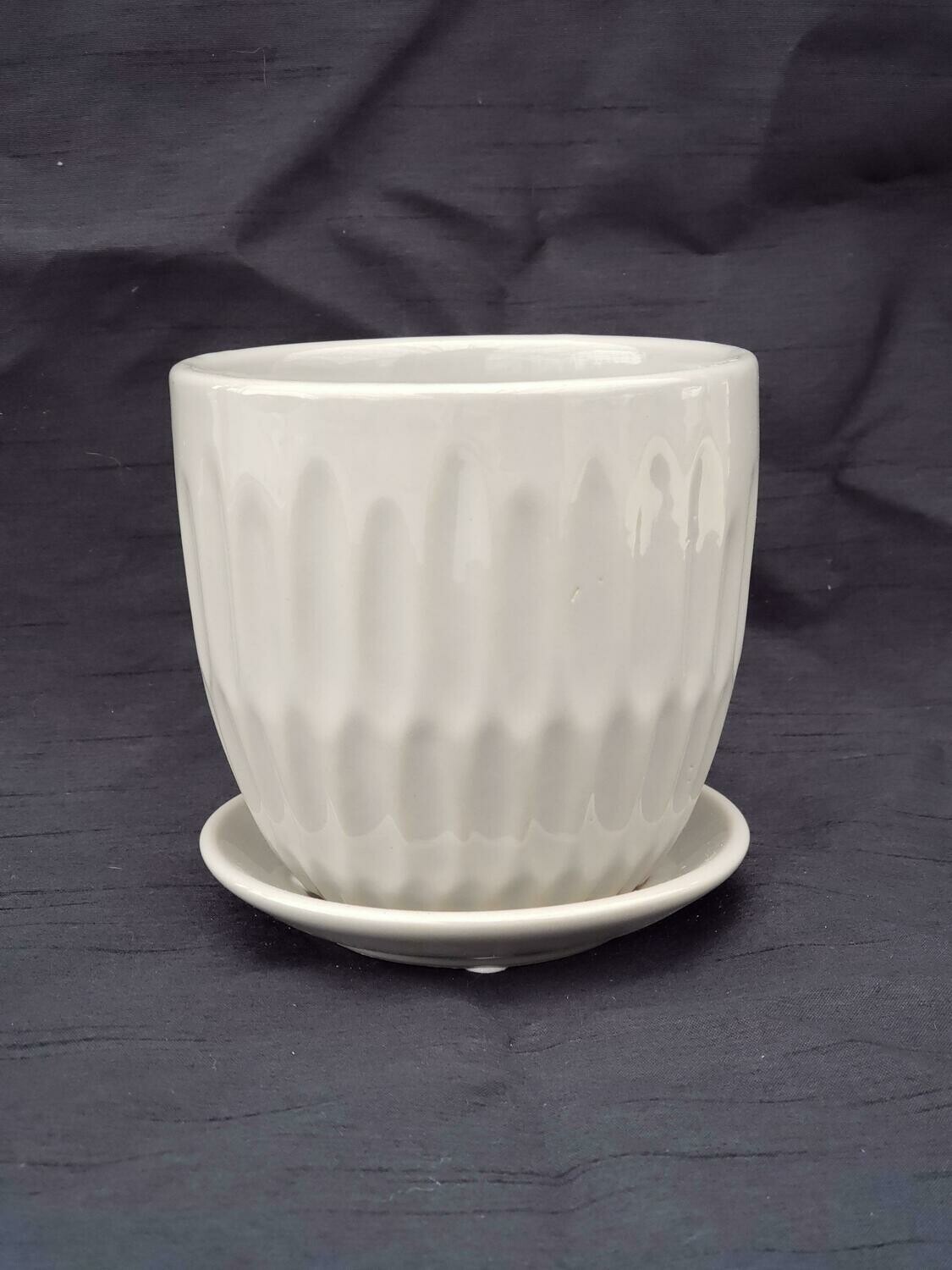 12cm WHT Ceramic Pot