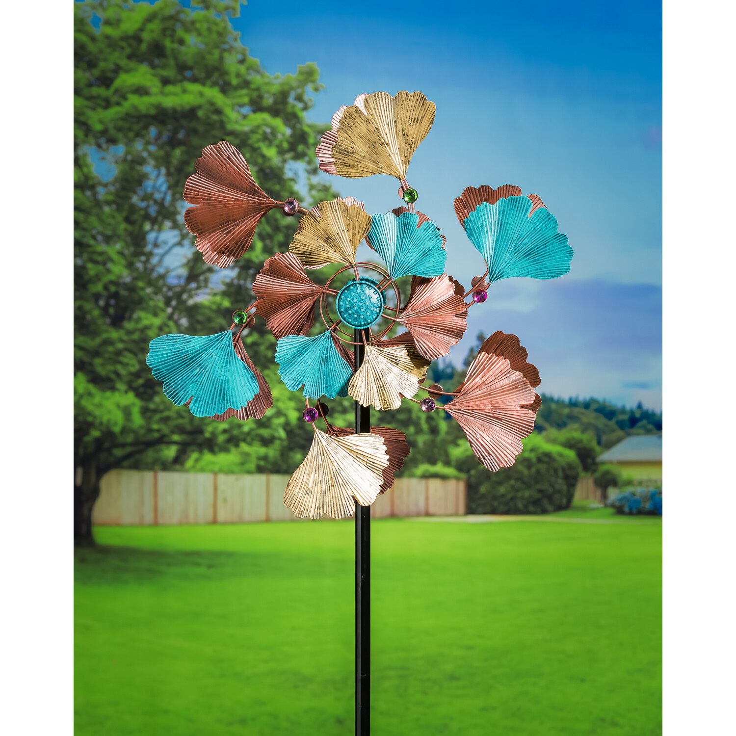 Bronze Ginko Leaf Wind Spinner