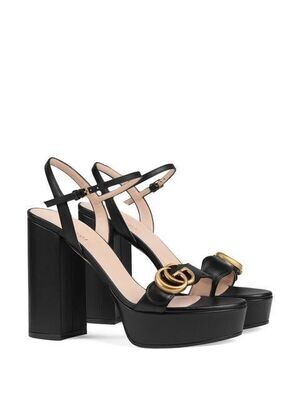 G Logo Platform Sandal black