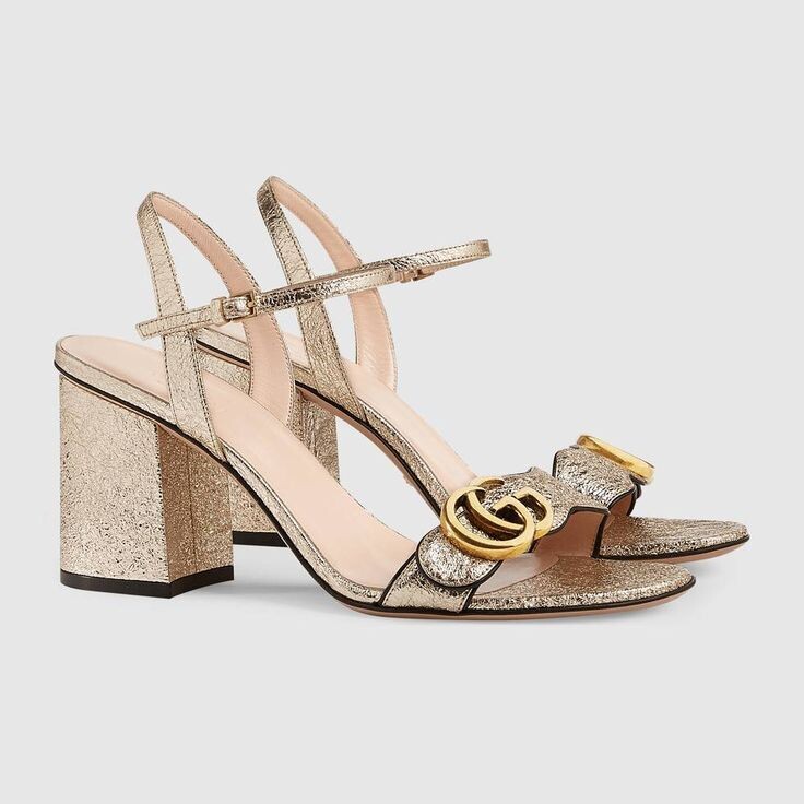 G Logo Mid Heel Gold