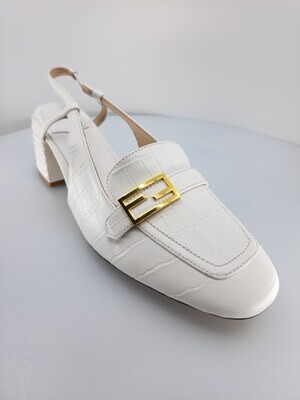 Slingback fendi heel White mod