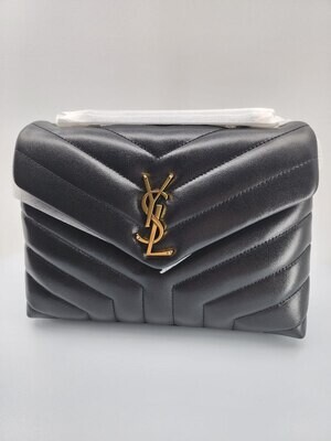 Black YSL bag golden logo medium