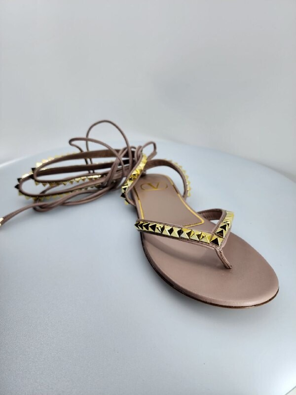 Roman sandal lace up beige
