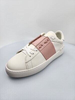 Valentino rockstud white and pink sneaker