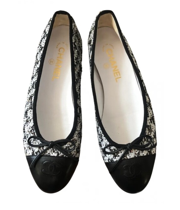 BALLERINA FLAT Black and white