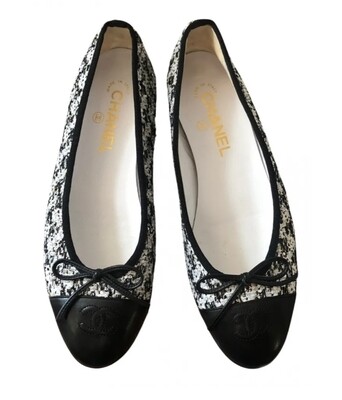 BALLERINA FLAT Black and white