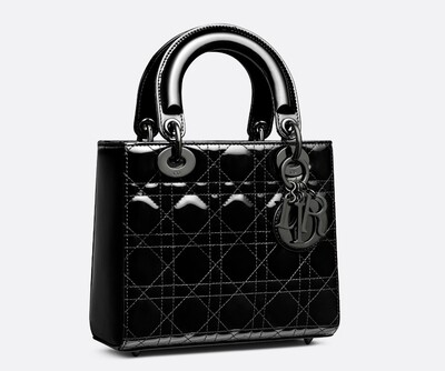 Lady Dior Charol small bag black