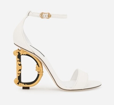 Logo Heel white sandal