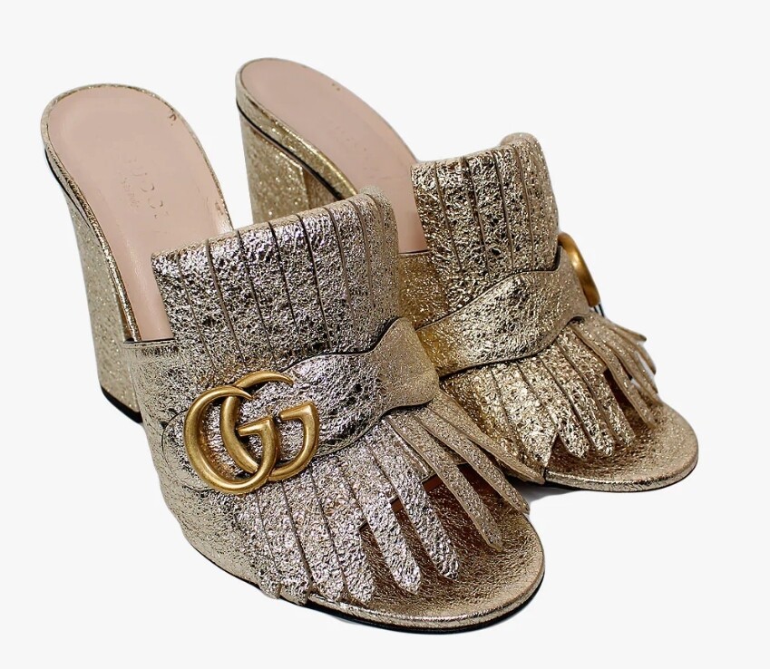 G logo marmont heel gold