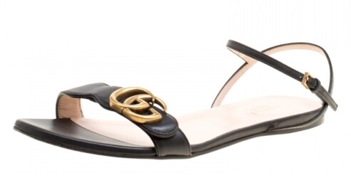 G Logo flat sandal black
