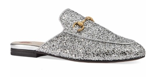 Silver mule glitter