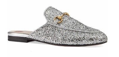 Silver mule glitter
