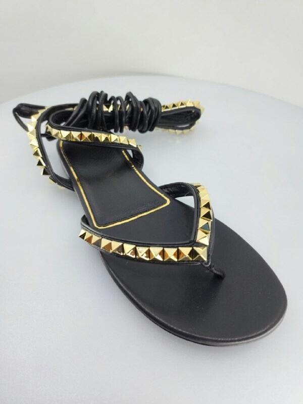 Roman sandal lace up black