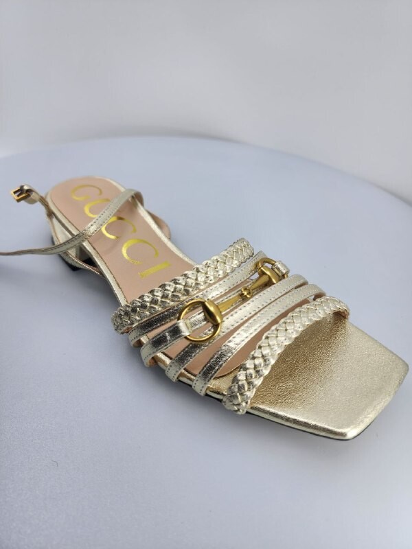 Logo Mid Heel Sandal Gold mod