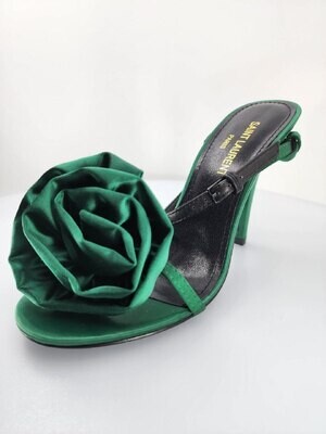 Flower green heel