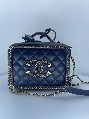 Ch square bag navy blue