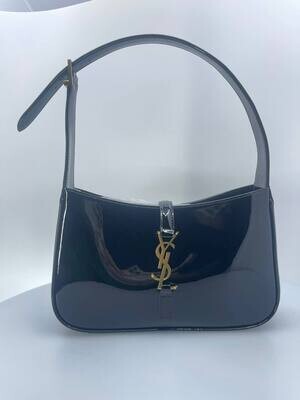 Ysl shoulder bag black gold logo