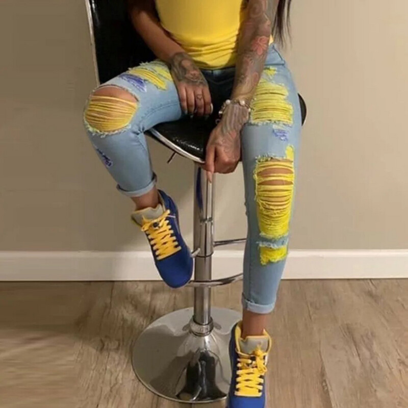 Colorful Ripped Jeans