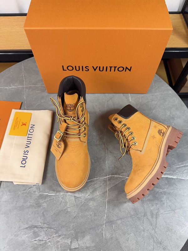 Louis Vuitton x Timberland Style Premium Embossed Leather Boots