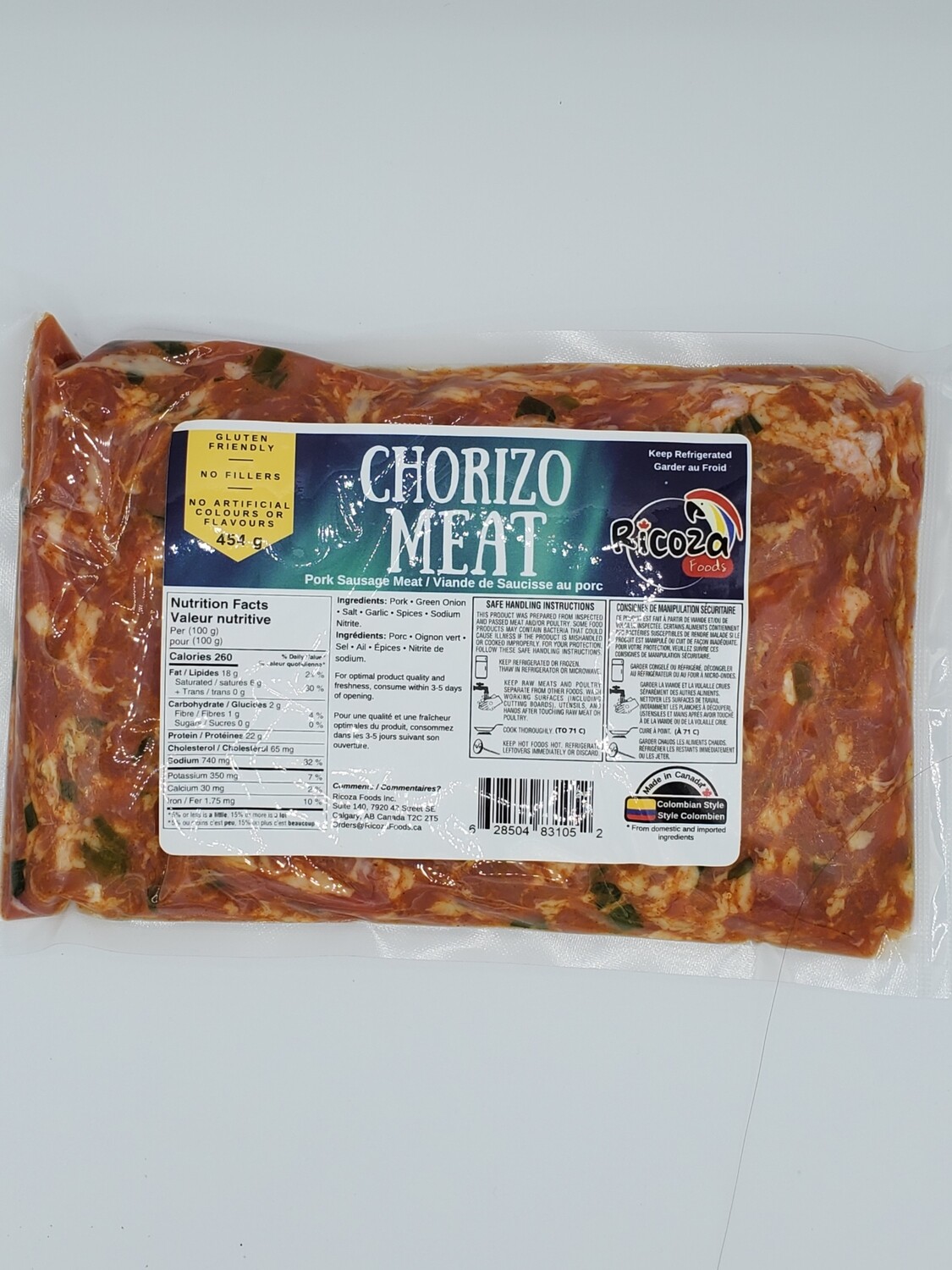 RICOZA CHORIZO MEAT 454G